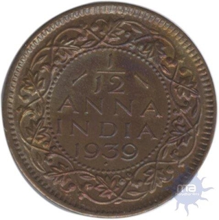 Copper One Twelveth Anna of King George VI of Bombay Mint of 1939.