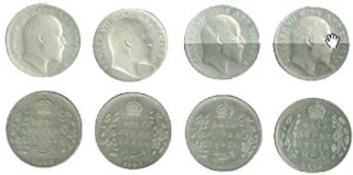 Half Rupee Coin of King Edward VII Calcutta Mint.