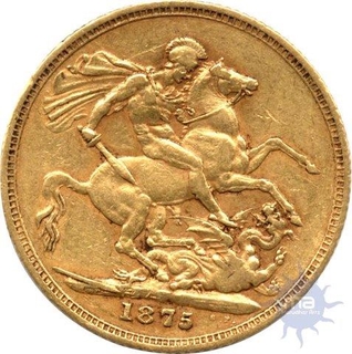 United Kingdom of Sovereign of Victoria Empress of London Mint of 1875.