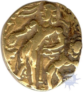 Gold Dinar Coin of Chandragupta II of Chattra type of Gupta Dynasty.