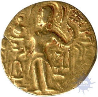 Gold Dinar Coin of Samudragupta of Gupta Dynasty.