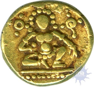 Gold Half Pagoda Coin of Krishnadevaraya of Vijayanagara Empire.