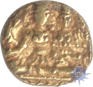 Gold Half  Pagoda Coin of  Devraya II of Vijayanagara Empire.