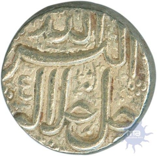 Silver One Rupee Coin of Akbar of Ahmadabad Mint.