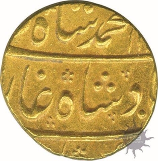 Gold Mohur Coin of Muhammad Shah of Khujista Bunyad Mint.