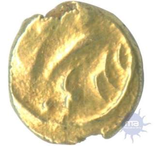 Gold Fanam Coin  of Alamgir II of Kolar of  Maratha Confederacy.