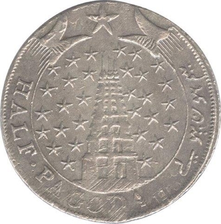 Silver Half Pagoda Coin of First Issue of Madras Presidency of 1807.