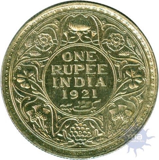 Silver One Rupee Coin of King  George V of  Bombay Mint of 1921.