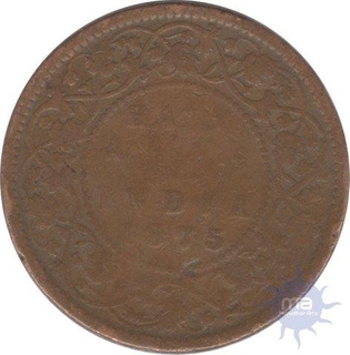 Copper Half  Anna Coin of  Victoria Queen of 1875.