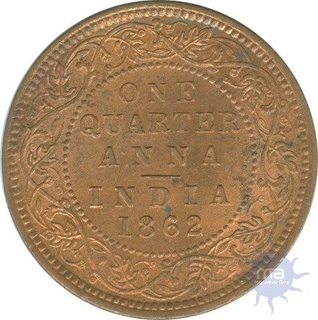 Copper Quarter  Anna Coin of  Victoria Queen of 1862,