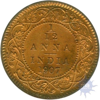 Bronze One Twelfth Anna Coin of King Edward VI of 1907.