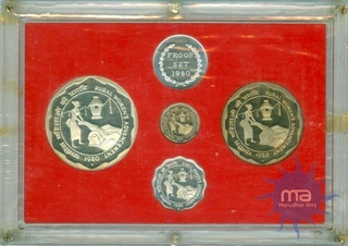 Proof Set  of  Rural Womens Advancement of Bombay Mint of the year 1980.