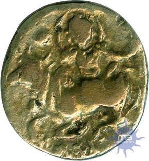 Base Gold Dinar of Sasanka Dynasty.