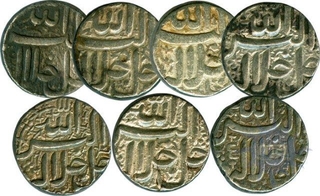 Silver Rupee Coins of Akbar of Ahmedabad Mint.