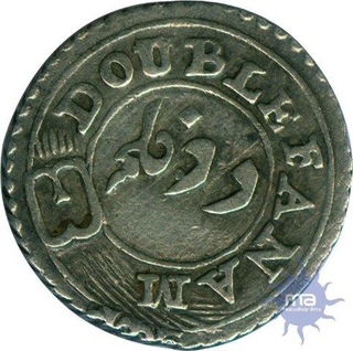 Silver Double Fanam of Madras Presidency.