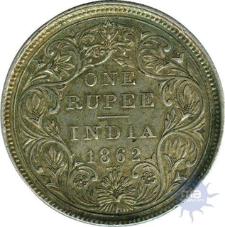 Silver Rupee of Victoria Queen of 1862.