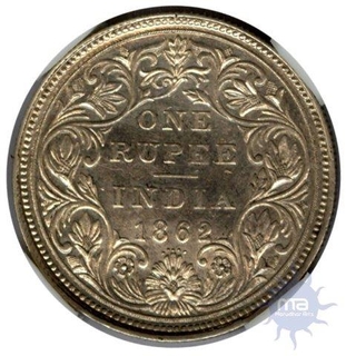 Silver One Rupee of Victoria Queen of Bombay MInt.