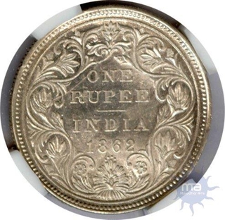 Silver One Rupee of Victoria Queen of Bombay MInt.