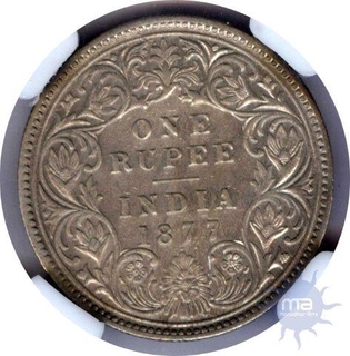 Silver One Rupee of Victoria Empress of Bombay Mint.