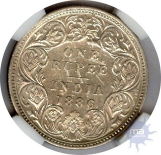 One Rupee of Victoria Empress of Bombay Mint of 1886.