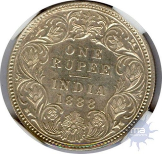 Silver One Rupee of Victoria Empress of  Bombay Mint.