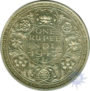 One Rupee of King George VI of 1943.