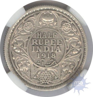 Half Rupee of King George V of 1918.