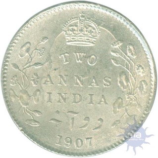 Silver Two Annas of King Edward VII of 1907.