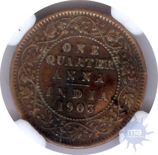 Copper One Quarter Anna of  Edward VII of 1903.