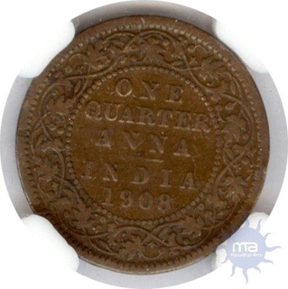 One Quarter Anna of King Edward VII of 1908.