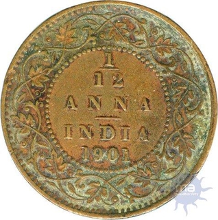 Copper One Twelfth Anna of  Victoria Empress of 1901.