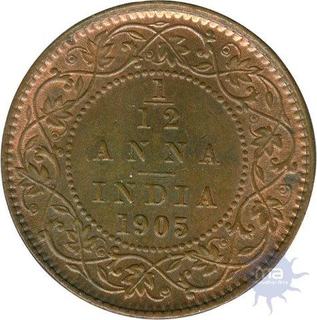 Copper One Twelfth Anna of  King Edward VII of 1905.