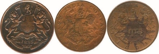 Half Anna Coins of East India Company.