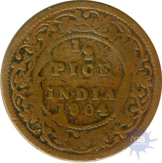 Copper Half Pice of King Edward VII of 1904.