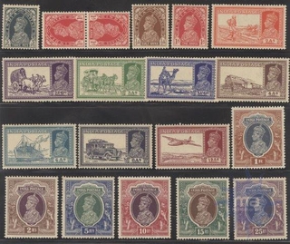 India Postage set of Nineteen stamps of 1937.