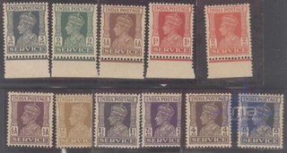 KGVI Complete Set of Eleven Stamps of 1939.