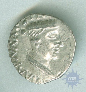 Silver Drachma Coin of Nahapana of Western Kshatrapas.