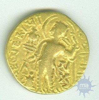 Gold Dinar Coin of Samudragupta of Gupta Dynasty.