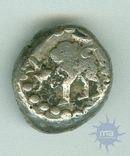 Silver Dramma of Jaitra Simha of Chowhans of Ranthambor.