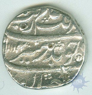 Silver Rupee Coin of Aurangzeb of Ahmadnagar Mint.