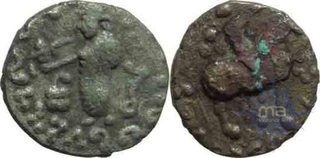 Indian standard Silver & Copper Drachm of of Azes I of Indo Scythians.