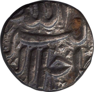 Silver Rupee Coin of Akbar of Bear Mint of  Mihr Month.