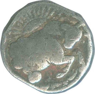 Silver Zodiac Rupee of Ahmaadabaad Mint of Jahangir.