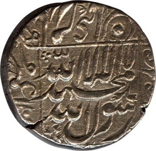 Silver Rupee of Shah Jahan of Surat Mint. 