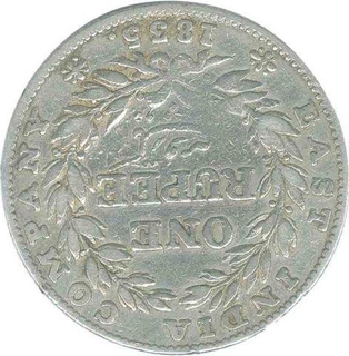 Silver One Rupee Coin of King William IIII of 1835.