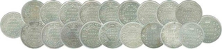 Silver Two Annas (20) of Different Mint.