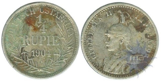 Silver One Fourth Rupie (2) of 1904 &1913.