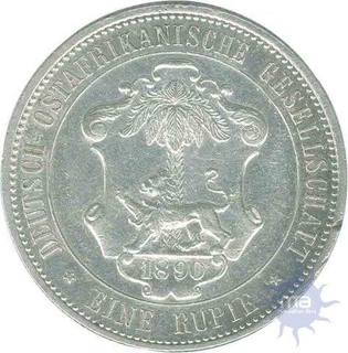 Silver Rupee of German East Africa of Guilelmus II of 1890.