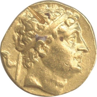 Gold Dinar Coin of Diodotus of Indo Greeks.