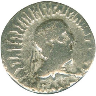 Silver Drachm Coin of Apollodotus II of Indo Greeks.